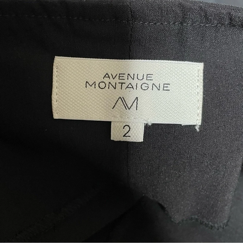 Avenue Montaigue Black Stella Skirt Pencil Pull On Elastic Viscose EUC Size 2